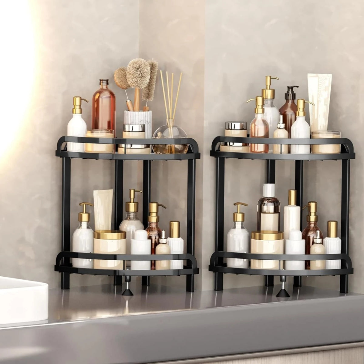2 Tier Corner Bathroom Shelf - Image 4