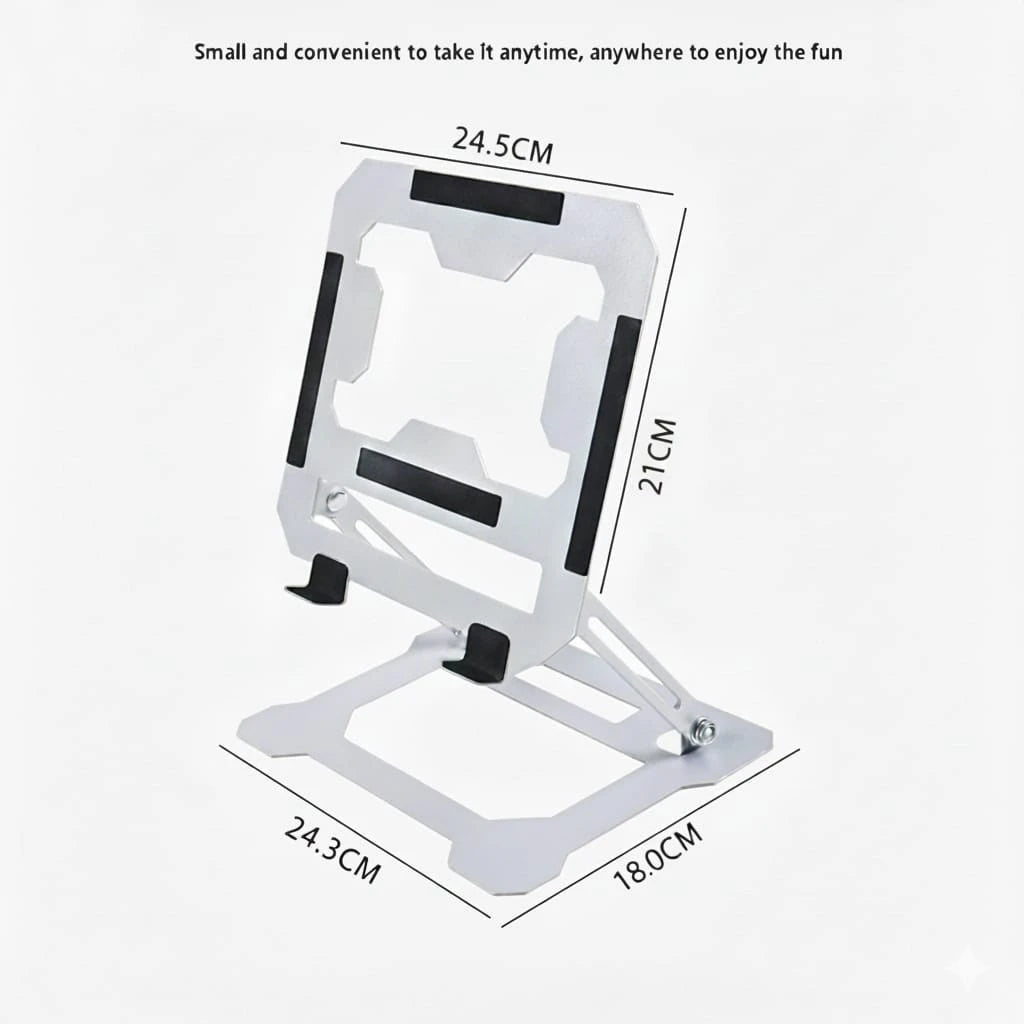 Carbon Steel Adjustable Laptop Cooling Stand Foldable Design, Up to 10–11.6 inches