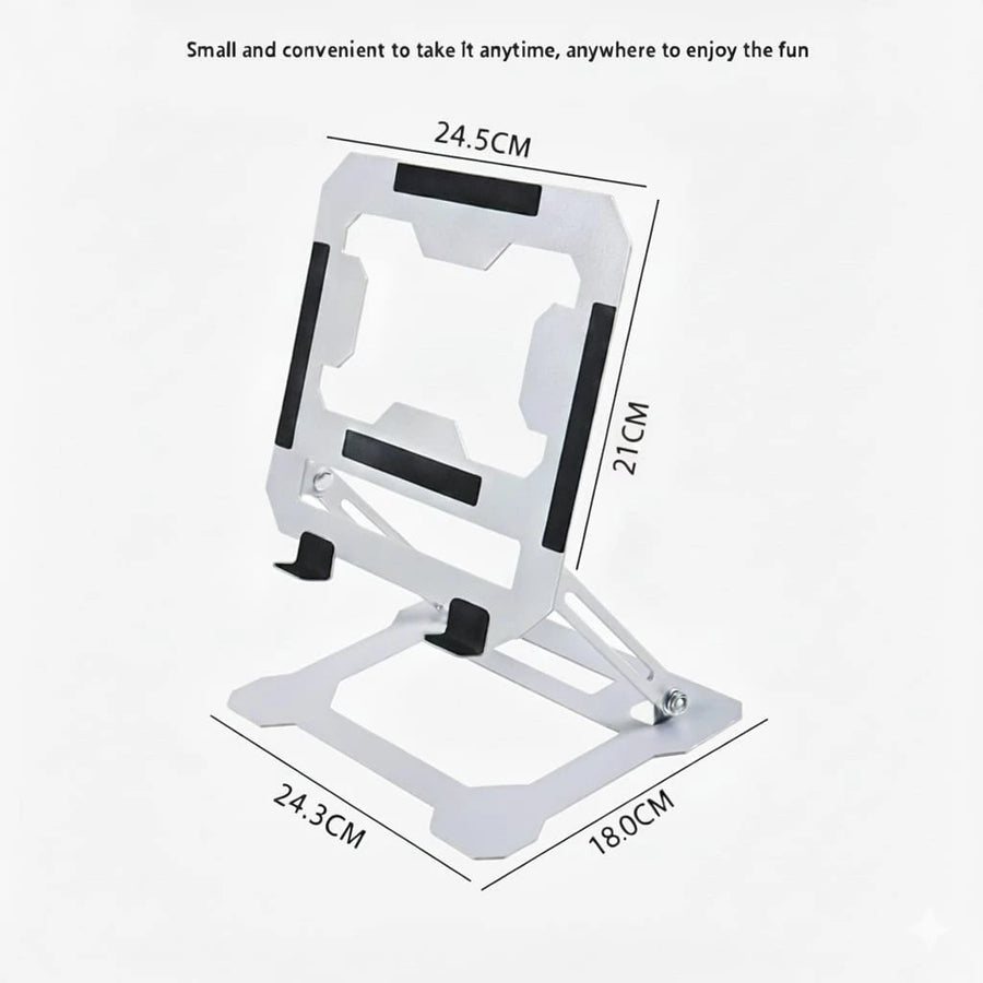 Carbon Steel Adjustable Laptop Cooling Stand Foldable Design, Up to 10–11.6 inches
