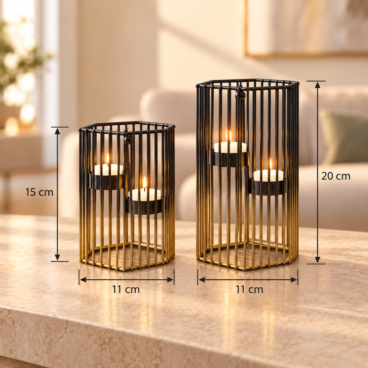 2 Piece Candle Holder Set