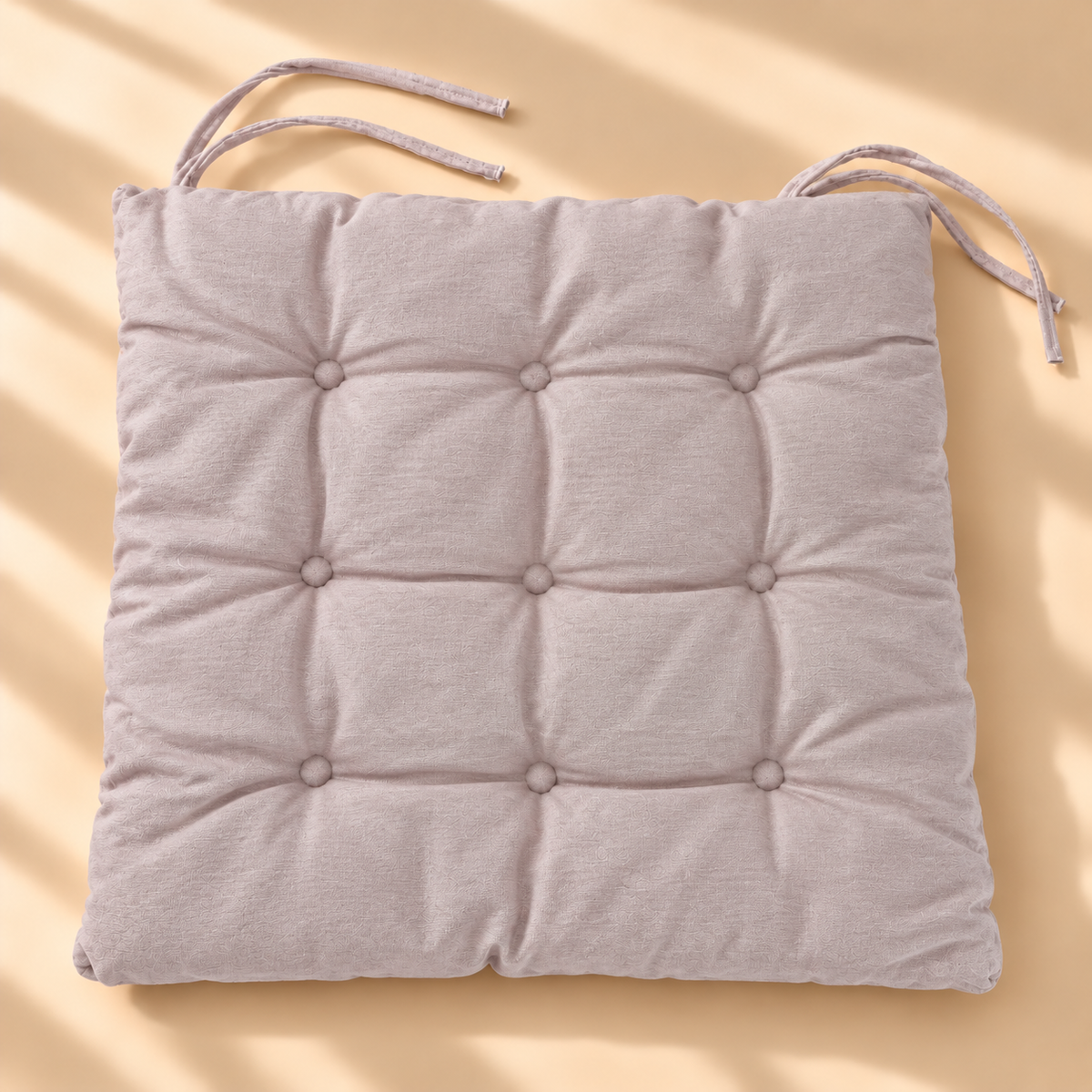 Soft Tufted Chair Seat Cushion with Secure Ties 40 x 40 cm