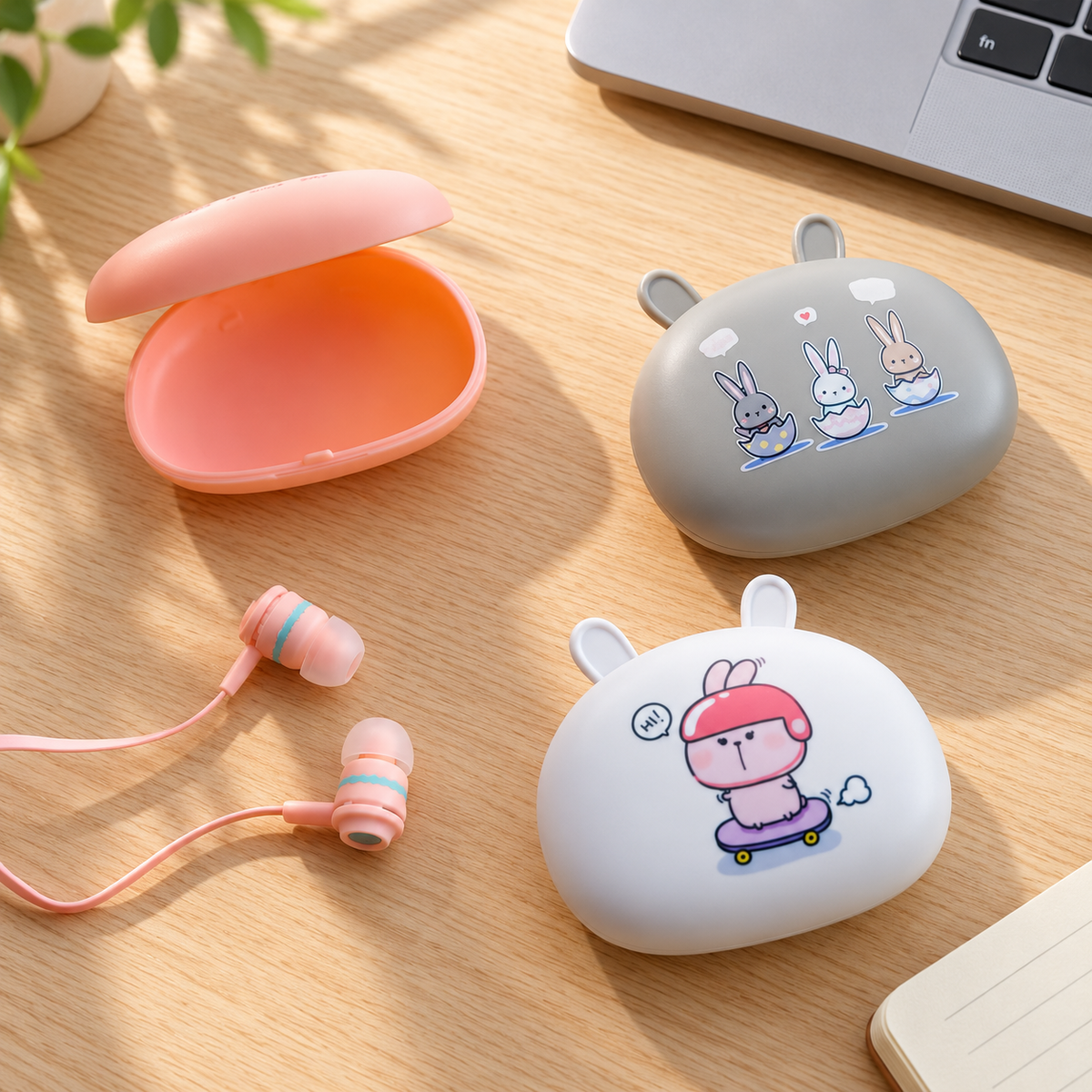 MC-137 Wired In-Ear Headphones with Bunny Case