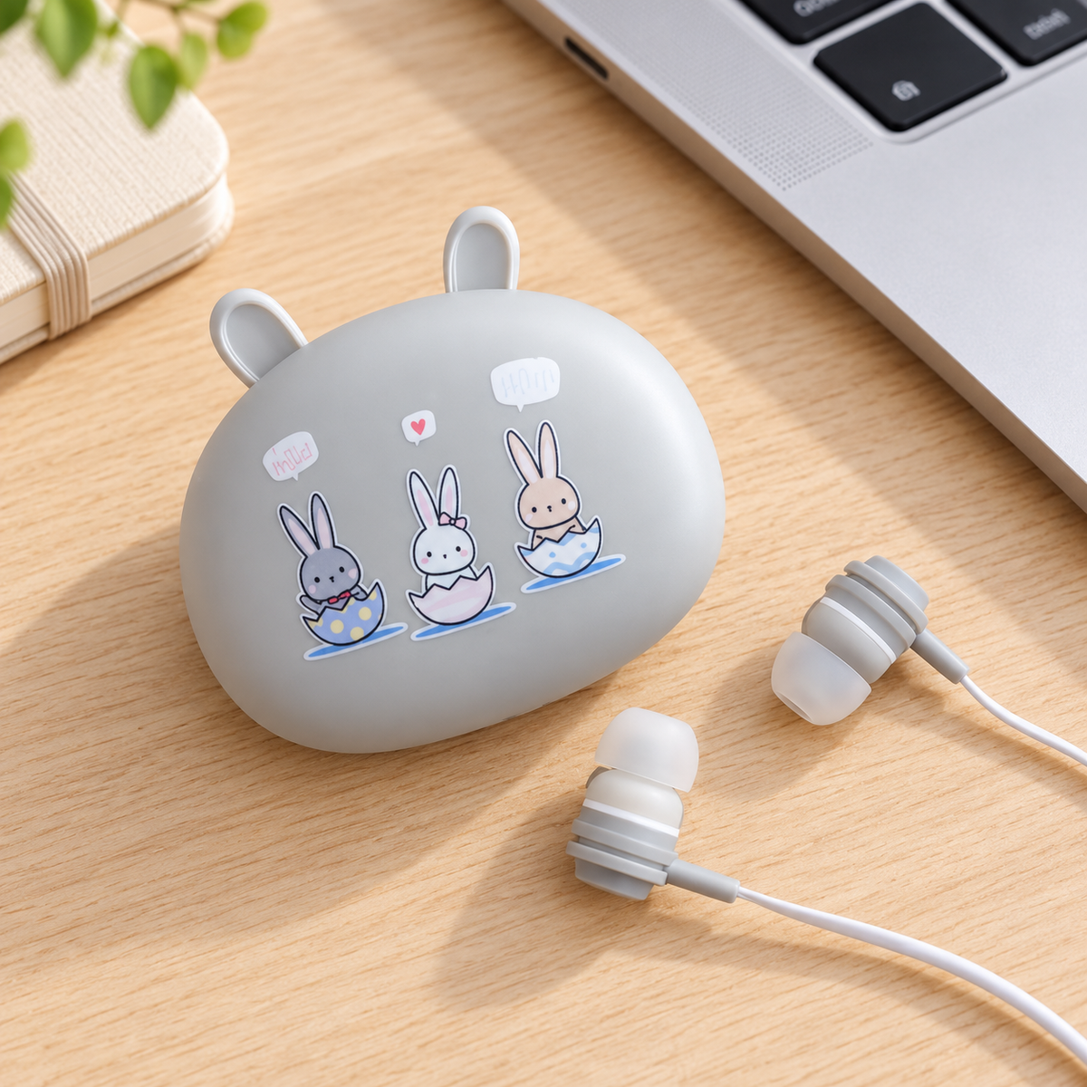 MC-137 Wired In-Ear Headphones with Bunny Case