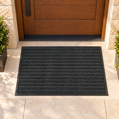 Textured Dust Trapping Floor Mat with Non Slip Rubber Backing 47.5 × 77 cm