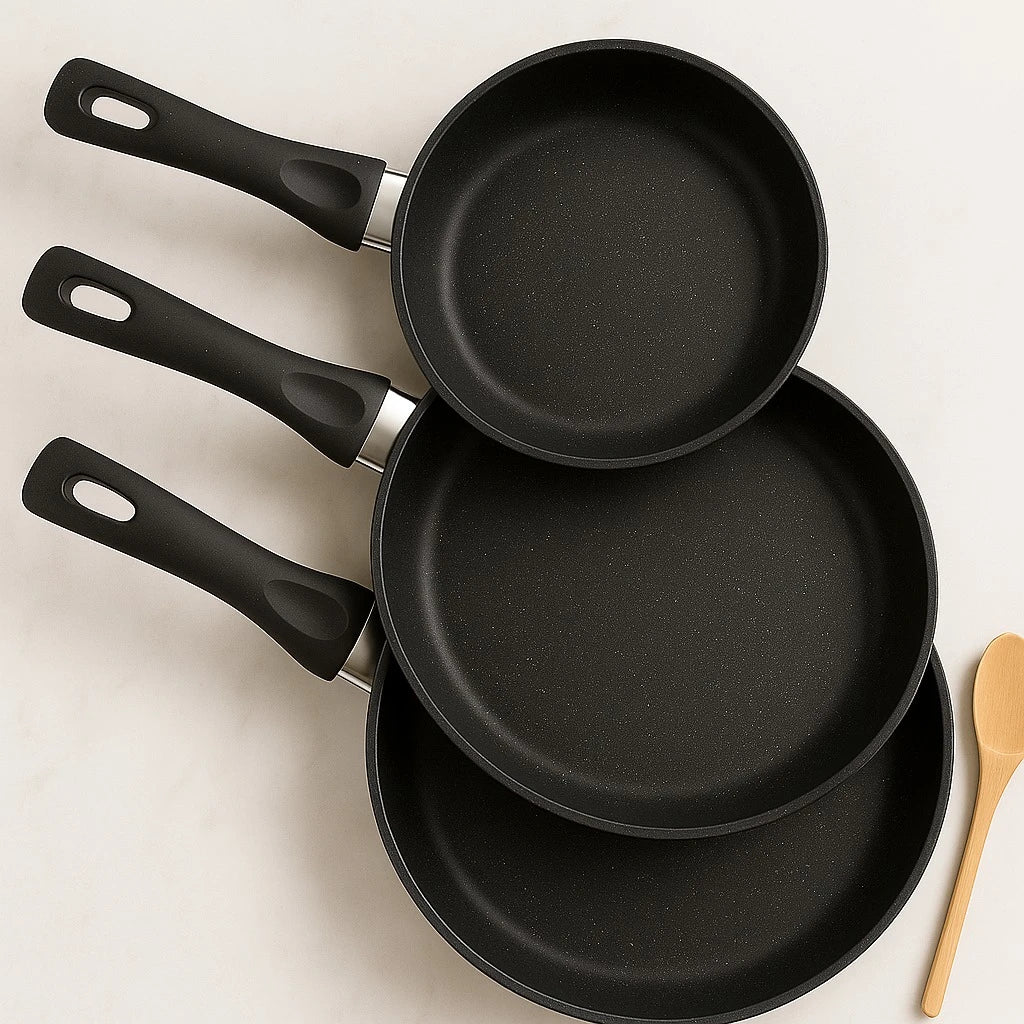 BAROLY Non Stick Stone Coated Fry Pan Set 18cm 22cm 26cm Cooking Pans Kitchen Cookware - Image 6