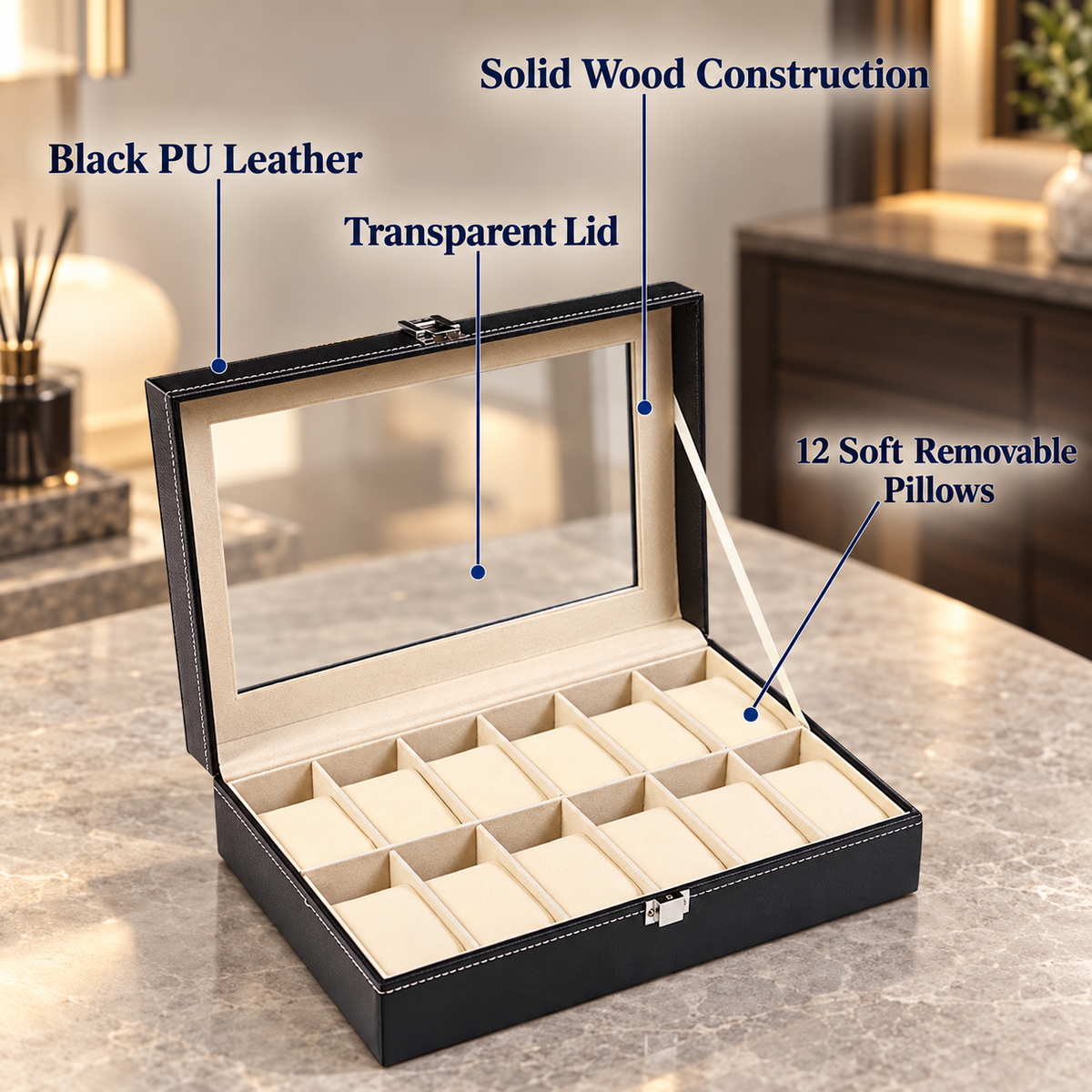 12 Slot Watch Organizer Box