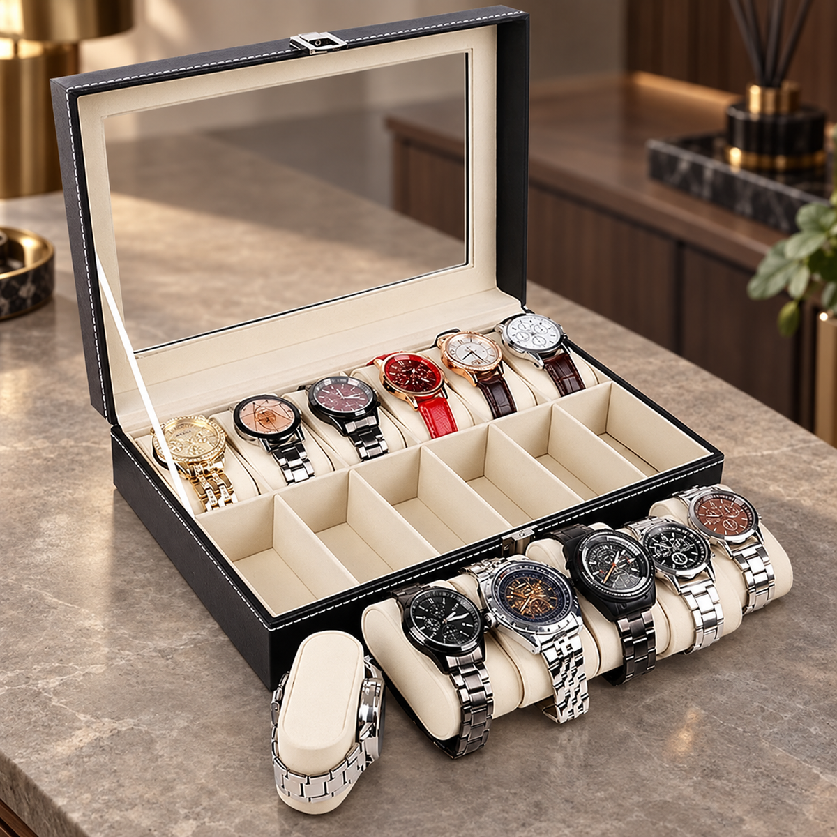 12 Slot Watch Organizer Box