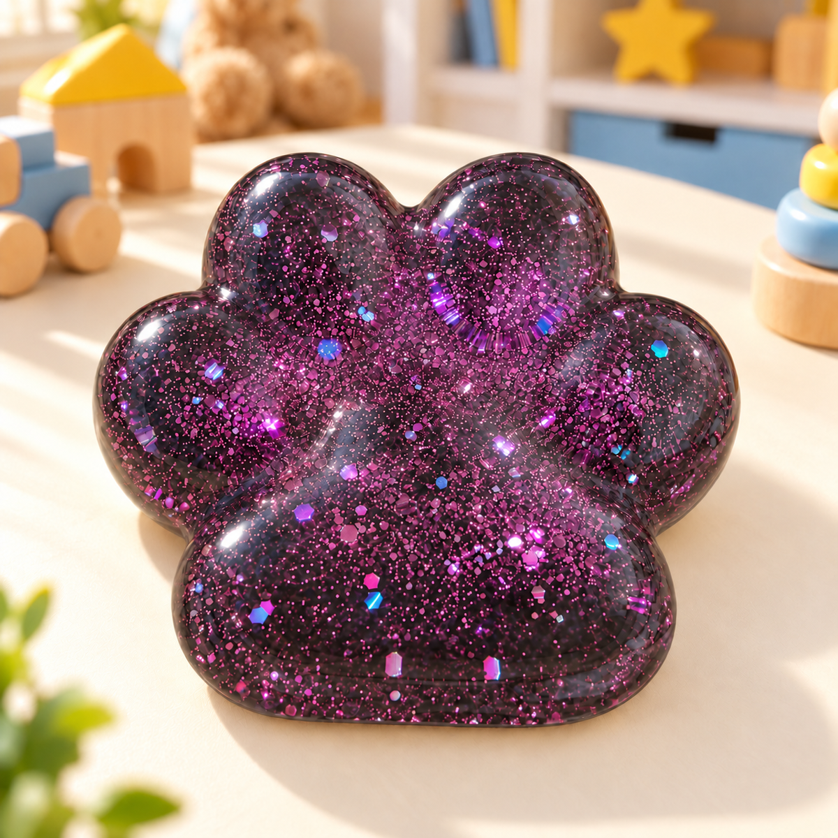 Glitter Paw Squishy Toy