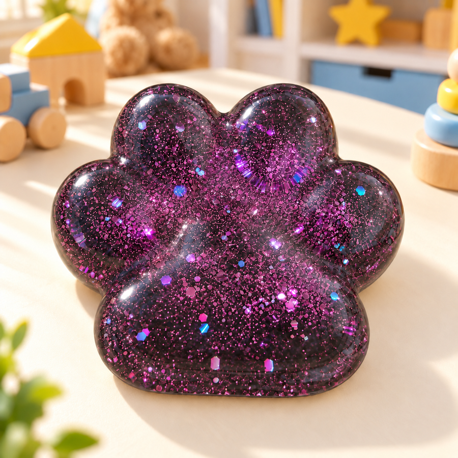 Glitter Paw Squishy Toy