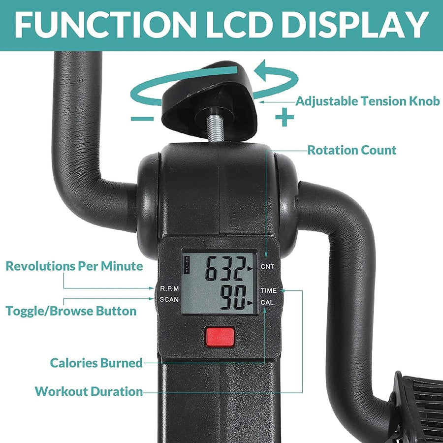 Arm and Leg Pedal Exerciser Sports Gym Fitness Bike LCD Display Variable Resistance Home Rehabilitation Trainer