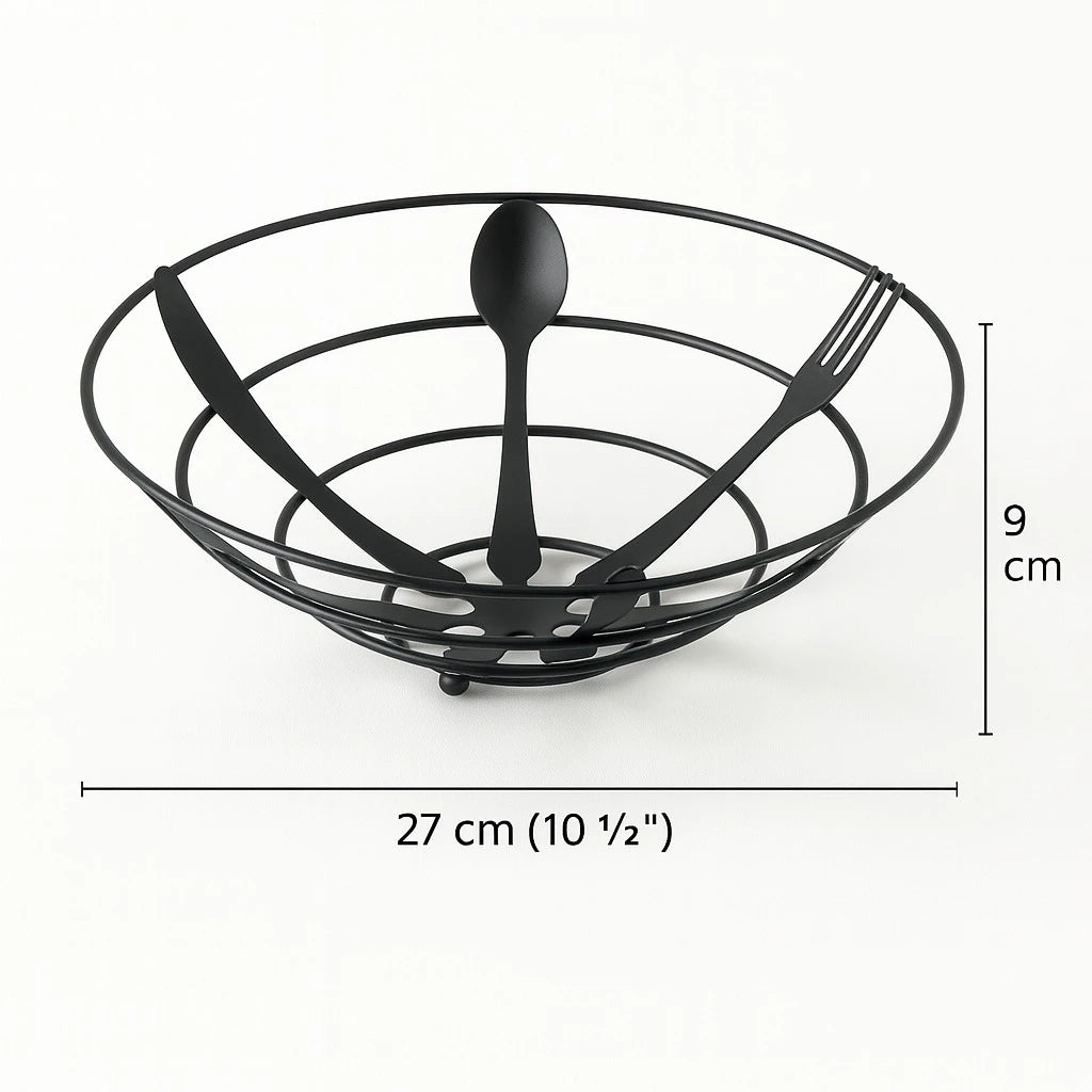 Decorative Black Metal Fruit Bowl