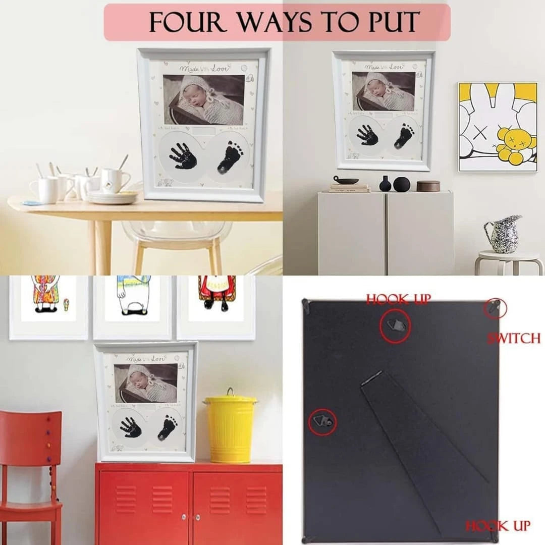 Baby Handprint Footprint Photo Frame Memory Keepsake Picture Frame Newborn Baby Photo Memories Display Frame - Image 11