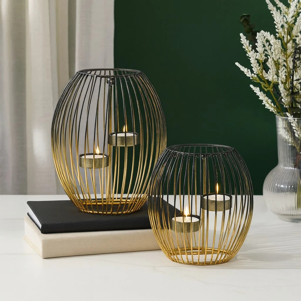 Round Wire Candle Holder Set – 20 cm & 15 cm