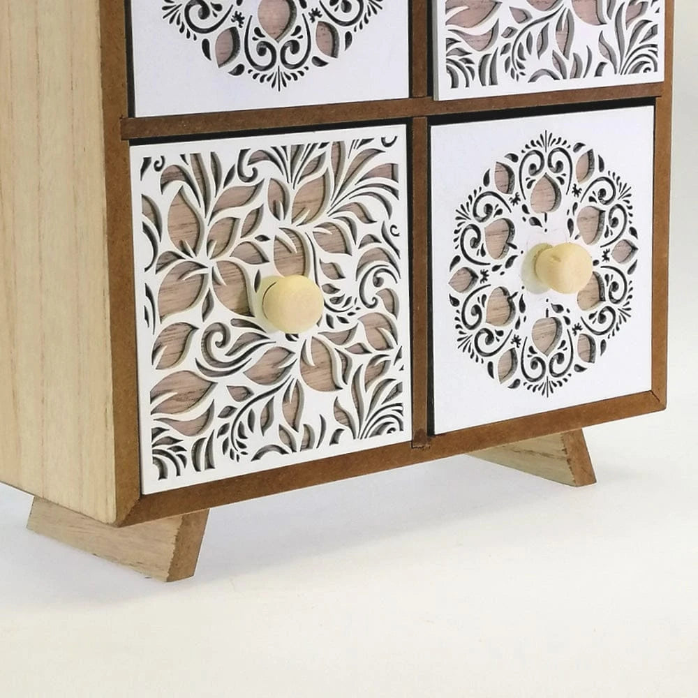 4 Drawer Wooden Storage Rack