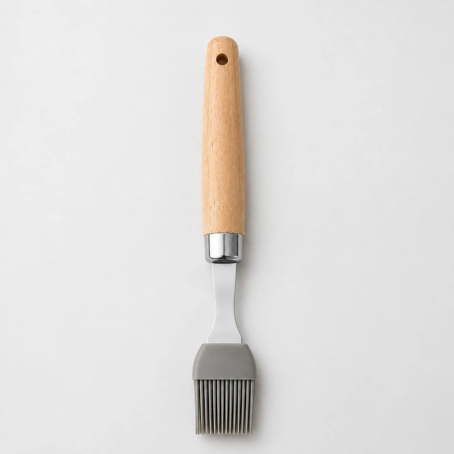 Adawat Silicone Basting Brush Stainless Steel And Wooden Handle Kitchen Cooking Baking Oil Brush