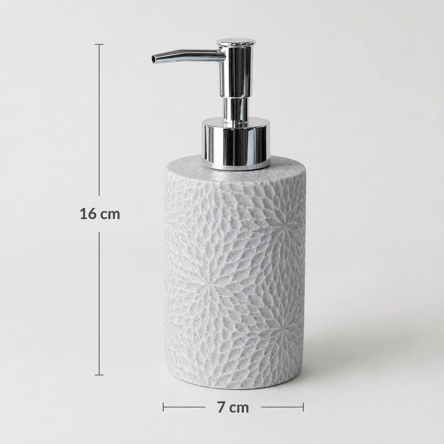 4 Piece Ceramic Bathroom Accessories Set with Soap Dispenser, Toothbrush Holders & Soap Dish