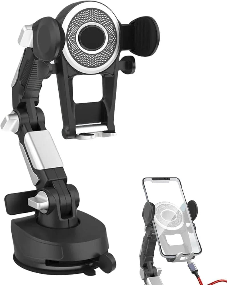 2 in 1 360° Rotating Car Phone Holder with Strong Suction Mount for Dashboard and Air Vent