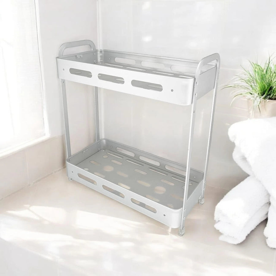 Aluminum Storage Rack Shelving Unit Heavy Duty Organizer with 25 kg Capacity for Kitchen Bathroom and Hallway
