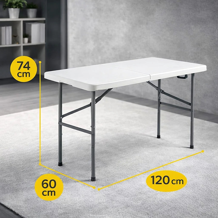 Folding Table White Portable Foldable Desk Work Table Laptop Table Study Table Indoor Outdoor Camping Table Picnic Table Utility Table