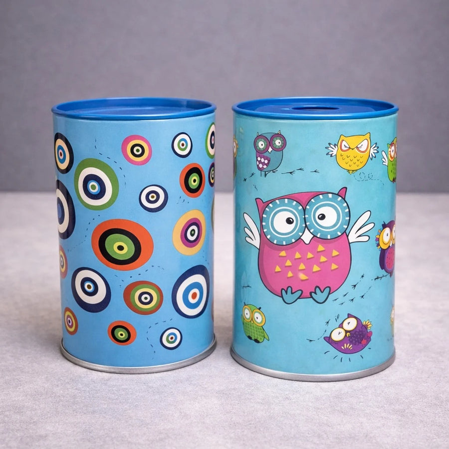 Metal Coin Bank Money Saving Tin Kids Piggy Bank Cash Box Coin Holder Decorative Storage Assorted Designs