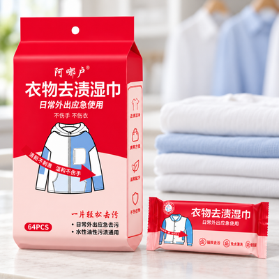Clothing Stain Remover Wipes Portable 8 Pieces Per Pack