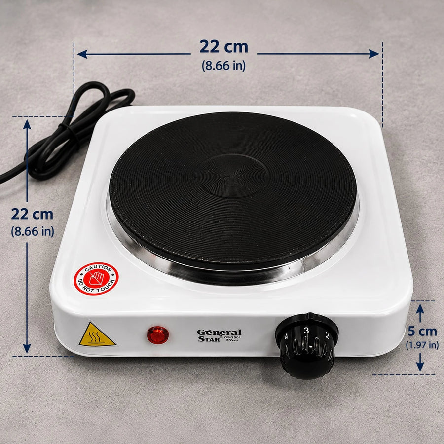 Electric Cooking Plate Single Burner Hot Plate Portable Electric Stove Countertop Cooker 1000W Heating Plate