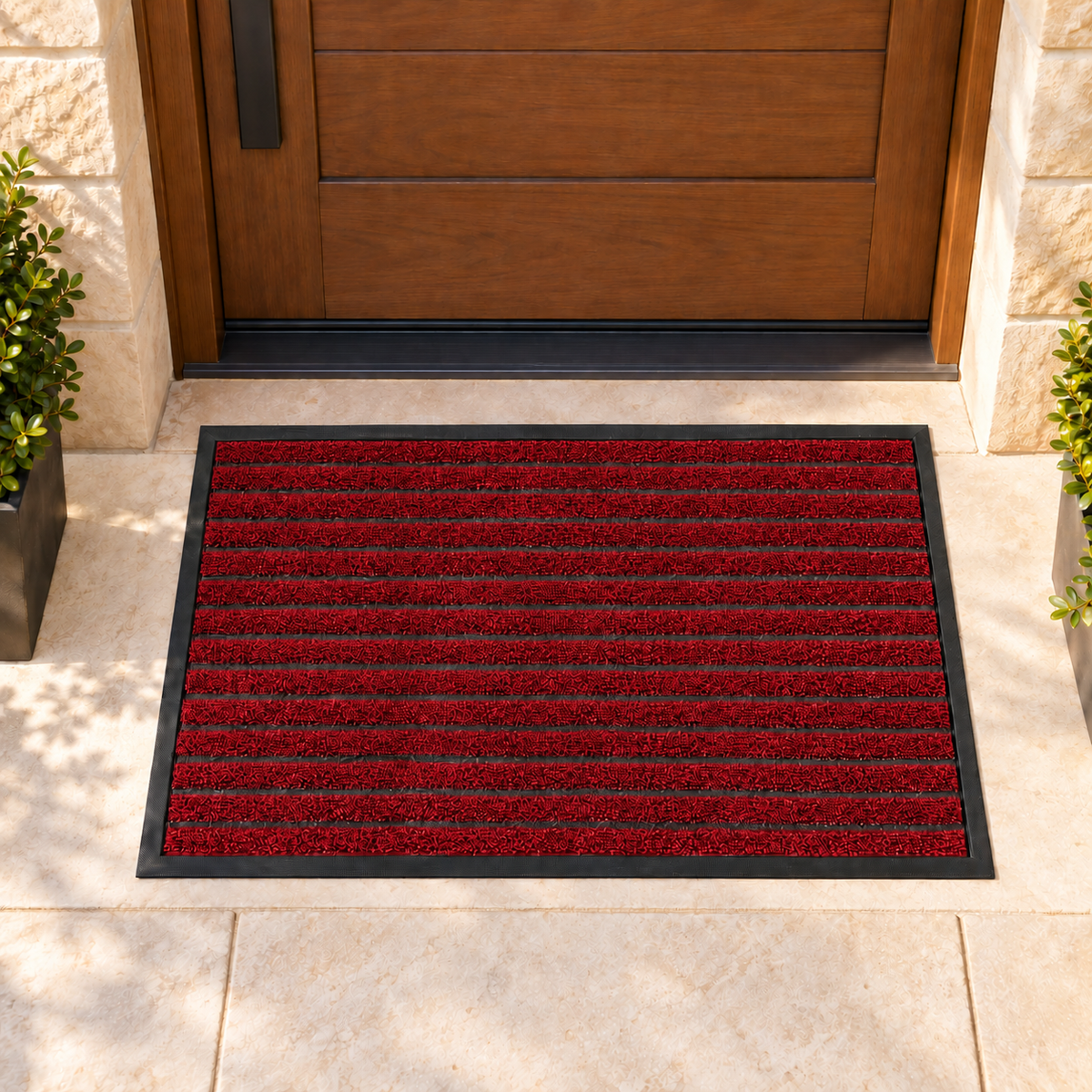 Textured Dust Trapping Floor Mat with Non Slip Rubber Backing 47.5 × 77 cm