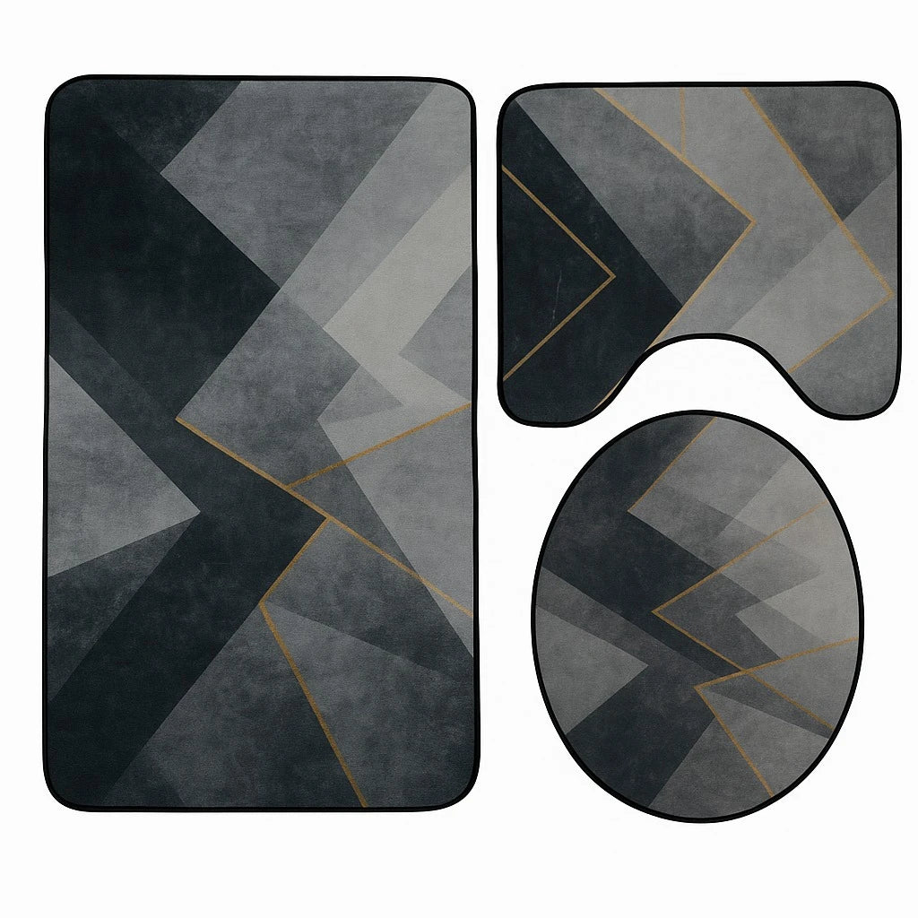 3 Piece Modern Bath Mat Set