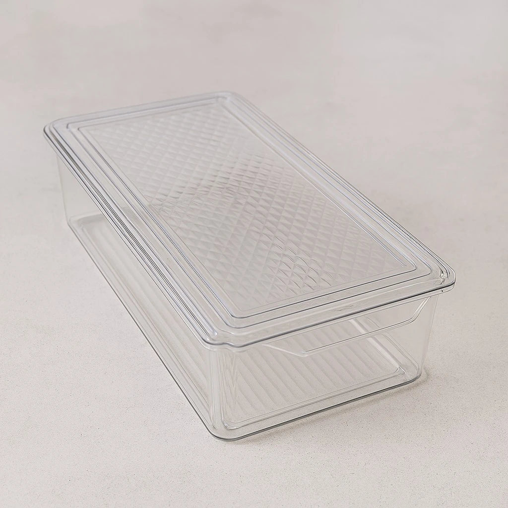 Transparent Rectangular Plastic Container with Lid Clear Food Container for Pantry Organization Refrigerator and Kitchen Storage - Image 2