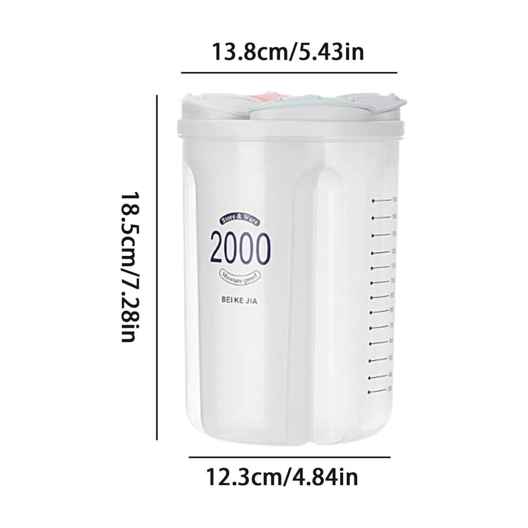 Airtight Food Container 2L Transparent Food Storage Box with Tight Seal for Pantry Organization Refrigerator and Daily Use