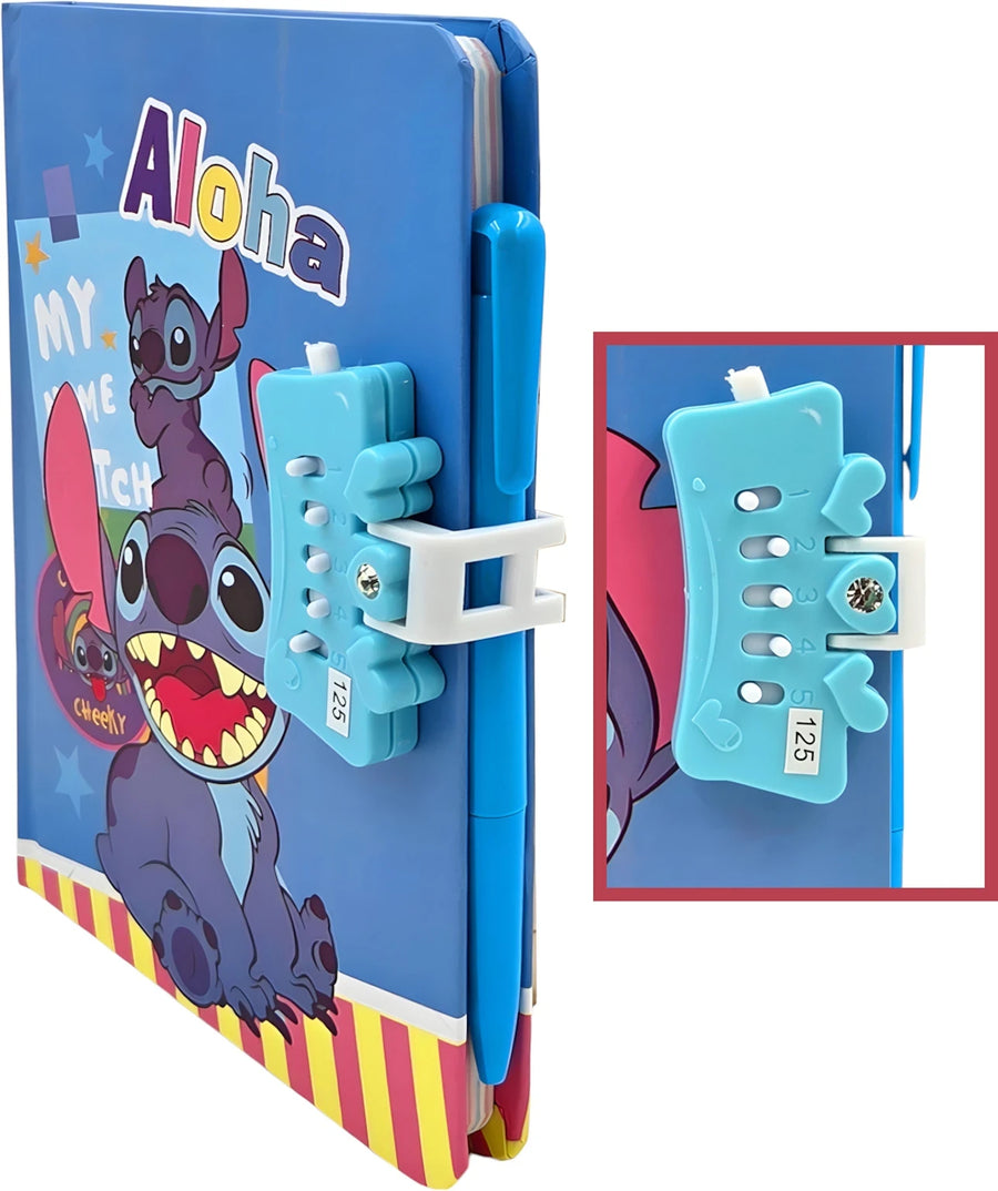 Kids Cartoon Password Lock Diary with Pen | Secret Journal Notebook
