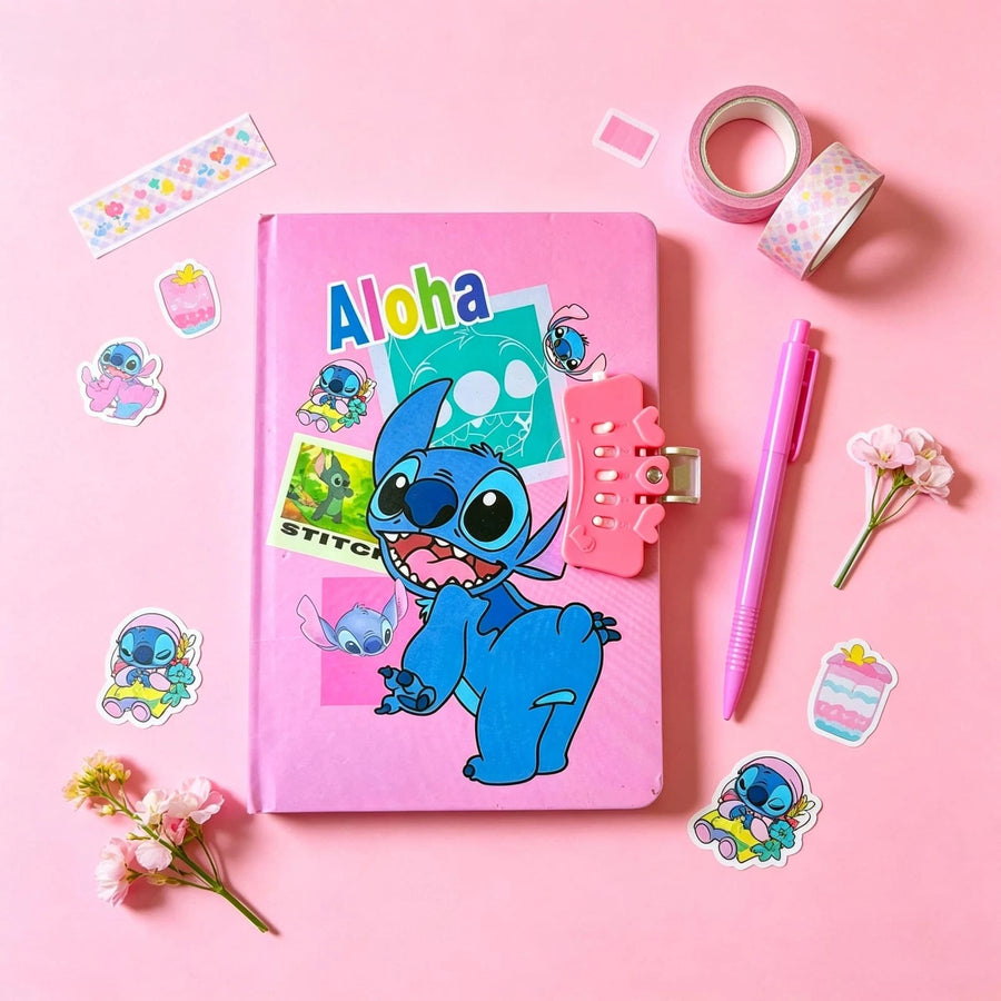 Kids Cartoon Password Lock Diary with Pen | Secret Journal Notebook
