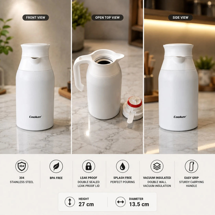 Cooker Thermos 2 Liter Vacuum Thermos Jug Coffee Hot Cold Water Bottle