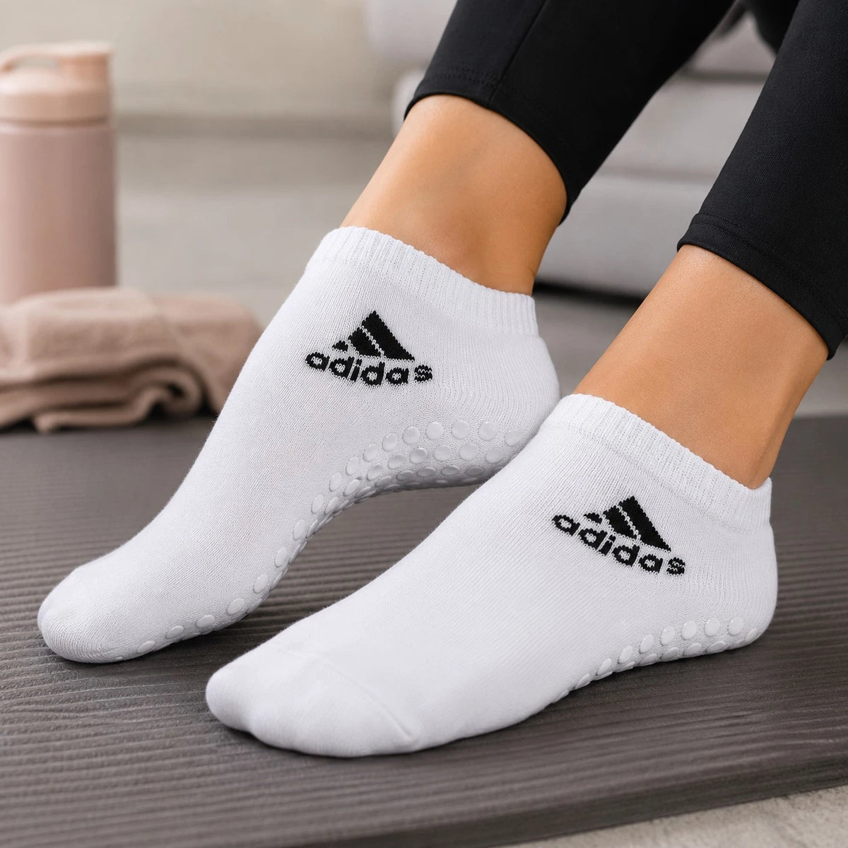 Women's Anti Slip Grip Ankle Socks Cotton Low Cut Non Skid Yoga Pilates Sports Socks