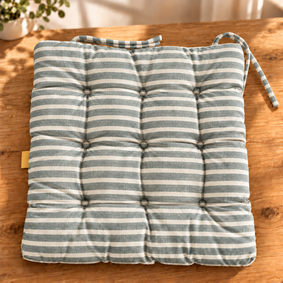 Soft Tufted Chair Seat Cushion with Secure Ties 40 x 40 cm