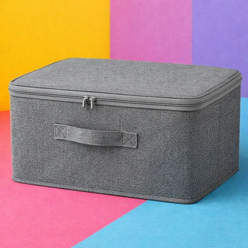Fabric Storage Box with Lid, Foldable Clothes Organizer Closet Wardrobe Storage Box, Home Organization Container