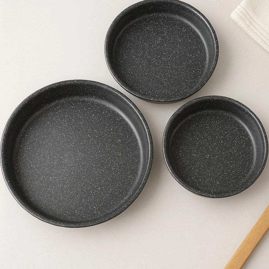 Non Stick Speckled Oven Tray Cookware Set Baking Roasting Cooking Kitchen Bakeware Food Prep Cookware Trays