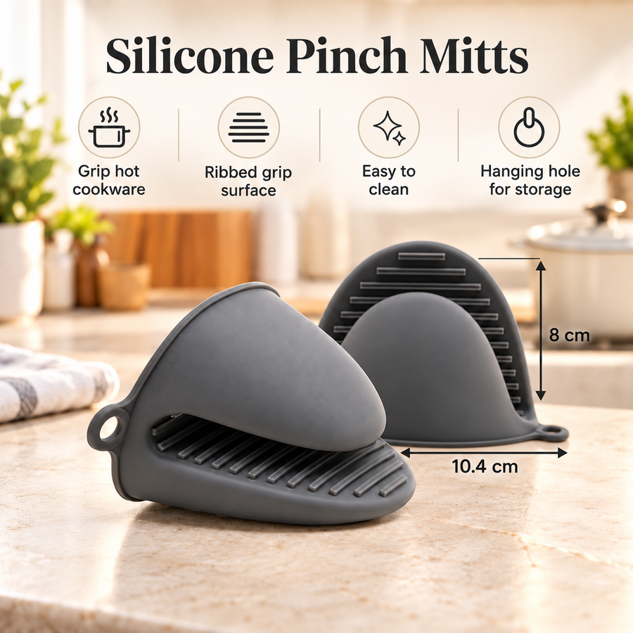 Heat Resistant Silicone Pinch Mitts with Non Slip Grip