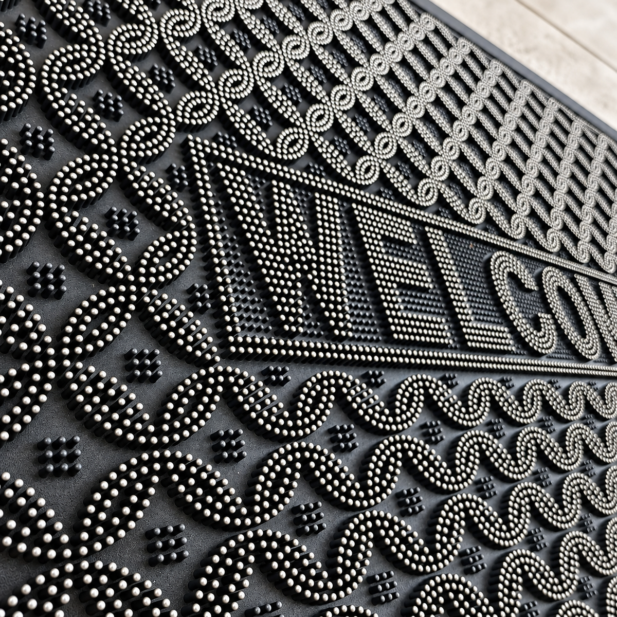 Decorative Dirt Trapping Mat with Raised Surface