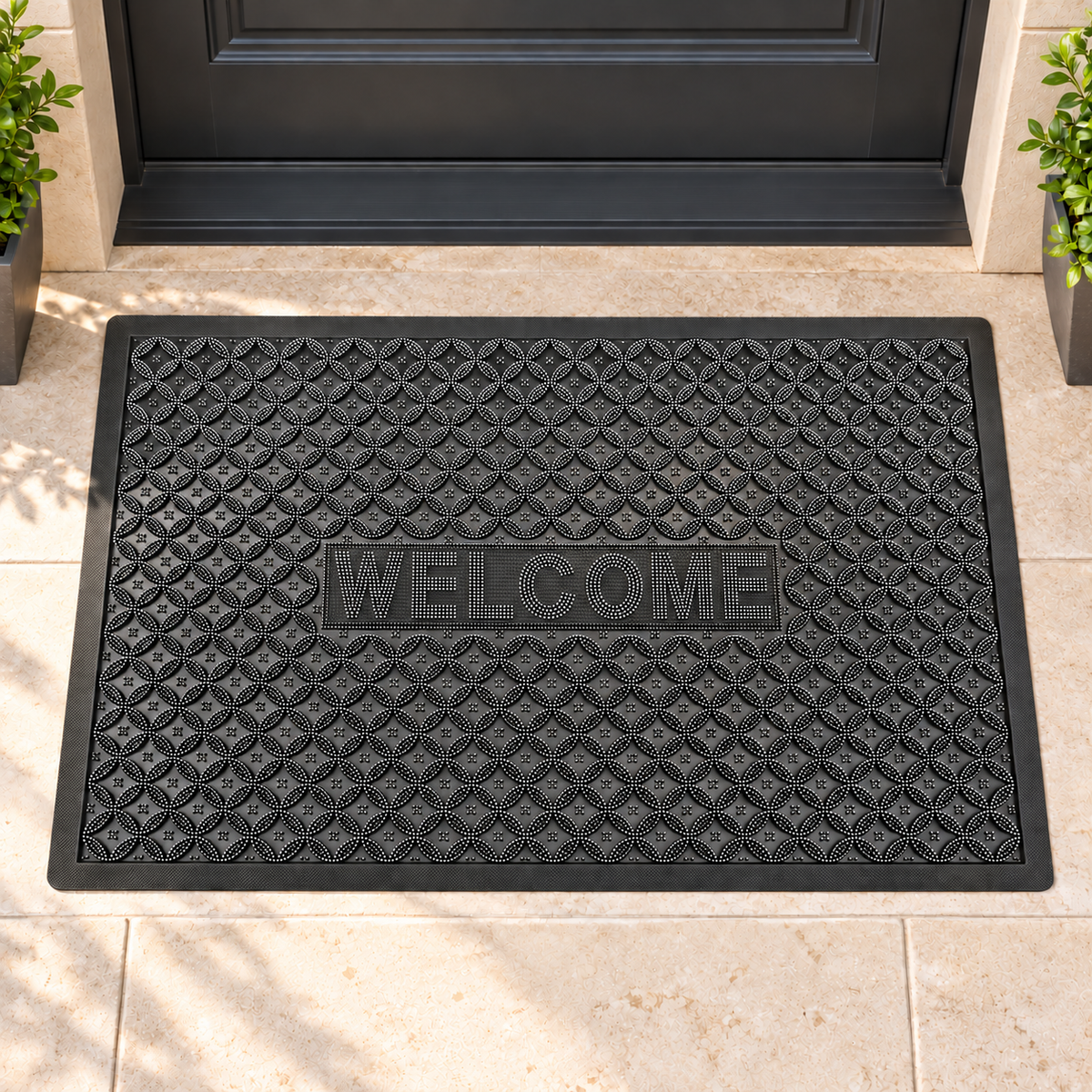 Decorative Dirt Trapping Mat with Raised Surface