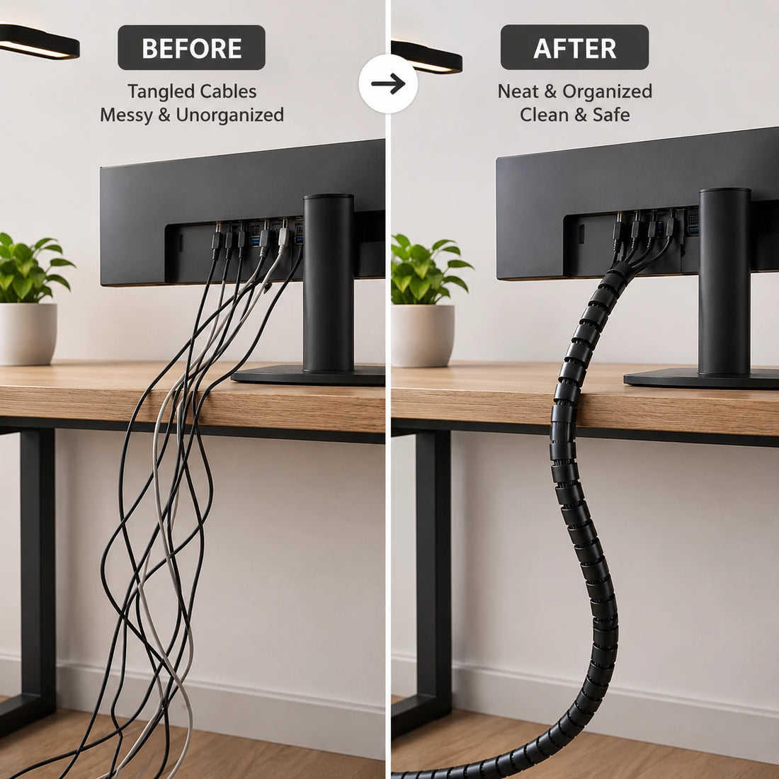 Spiral Cable Organizer Tube Wire Management Sleeve Cable Wrap