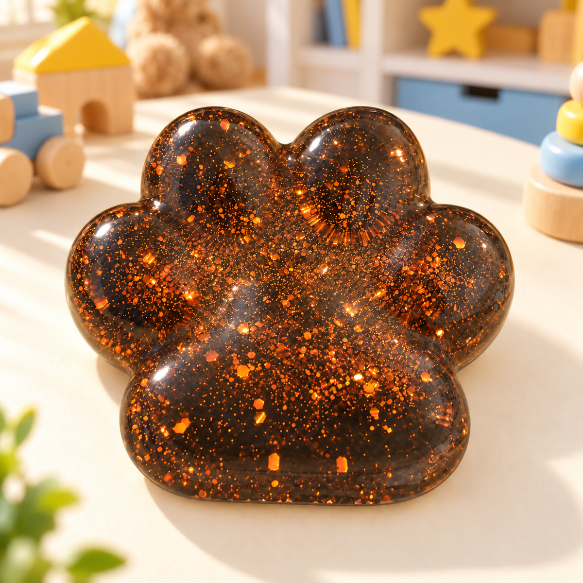 Glitter Paw Squishy Toy