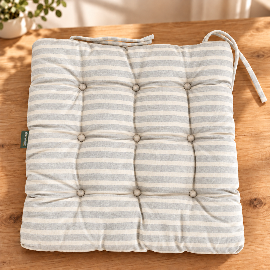 Soft Tufted Chair Seat Cushion with Secure Ties 40 x 40 cm