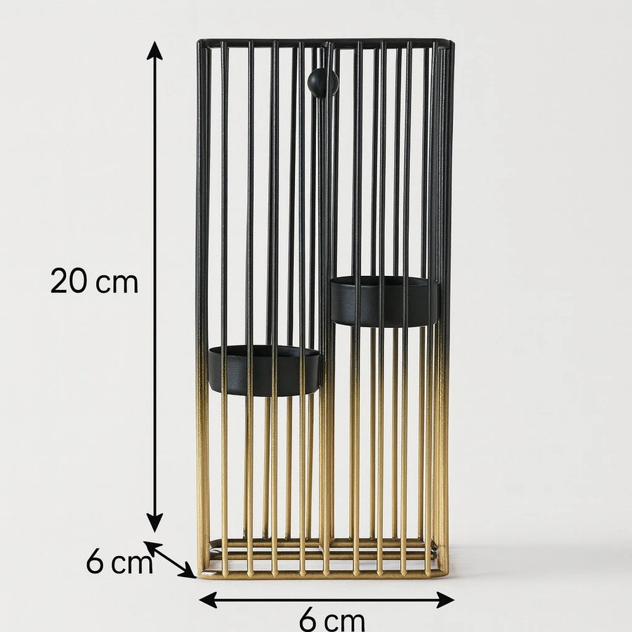 Square Metal Cage Tealight Candle Holders – Set of 2