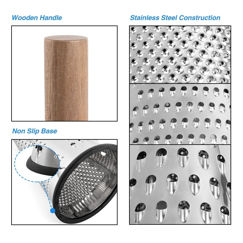Stainless Steel Cone Grater with Wooden Handle - Image 5