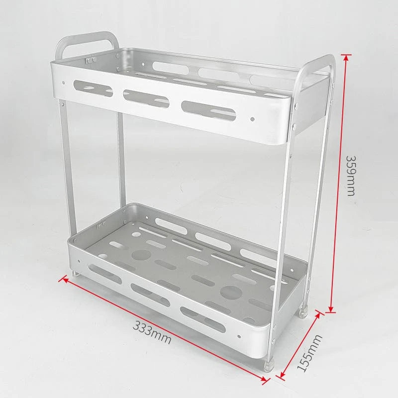 Aluminum Storage Rack Shelving Unit Heavy Duty Organizer with 25 kg Capacity for Kitchen Bathroom and Hallway