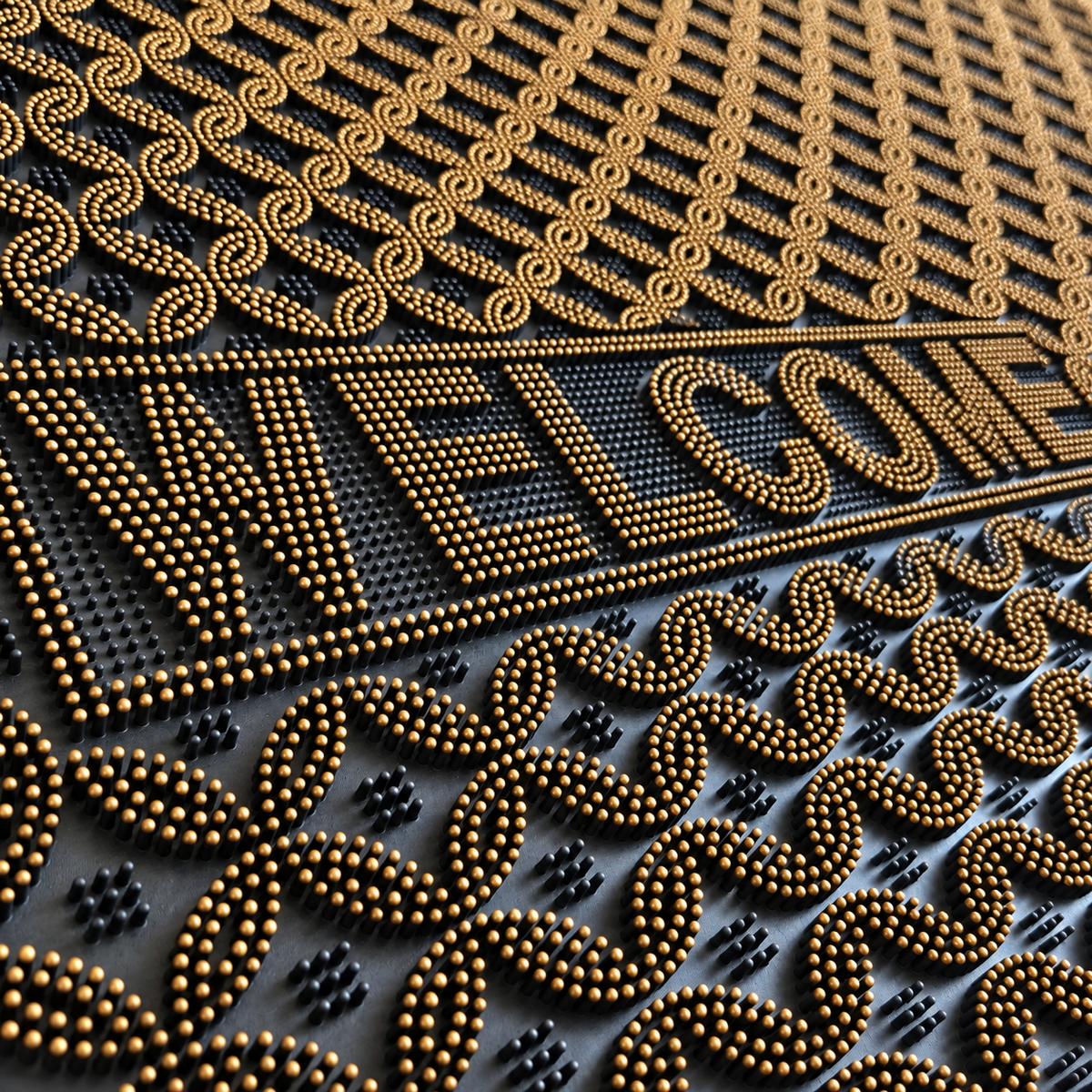 Decorative Dirt Trapping Mat with Raised Surface
