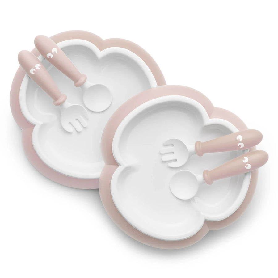 3 Piece Baby Self Feeding Set with Suction Plate Spoon and Fork