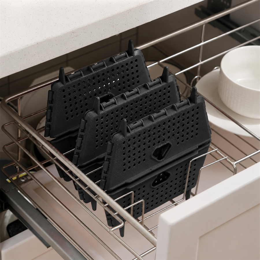 Space Saving Foldable Colander with Raised Feet and Fast Drainage