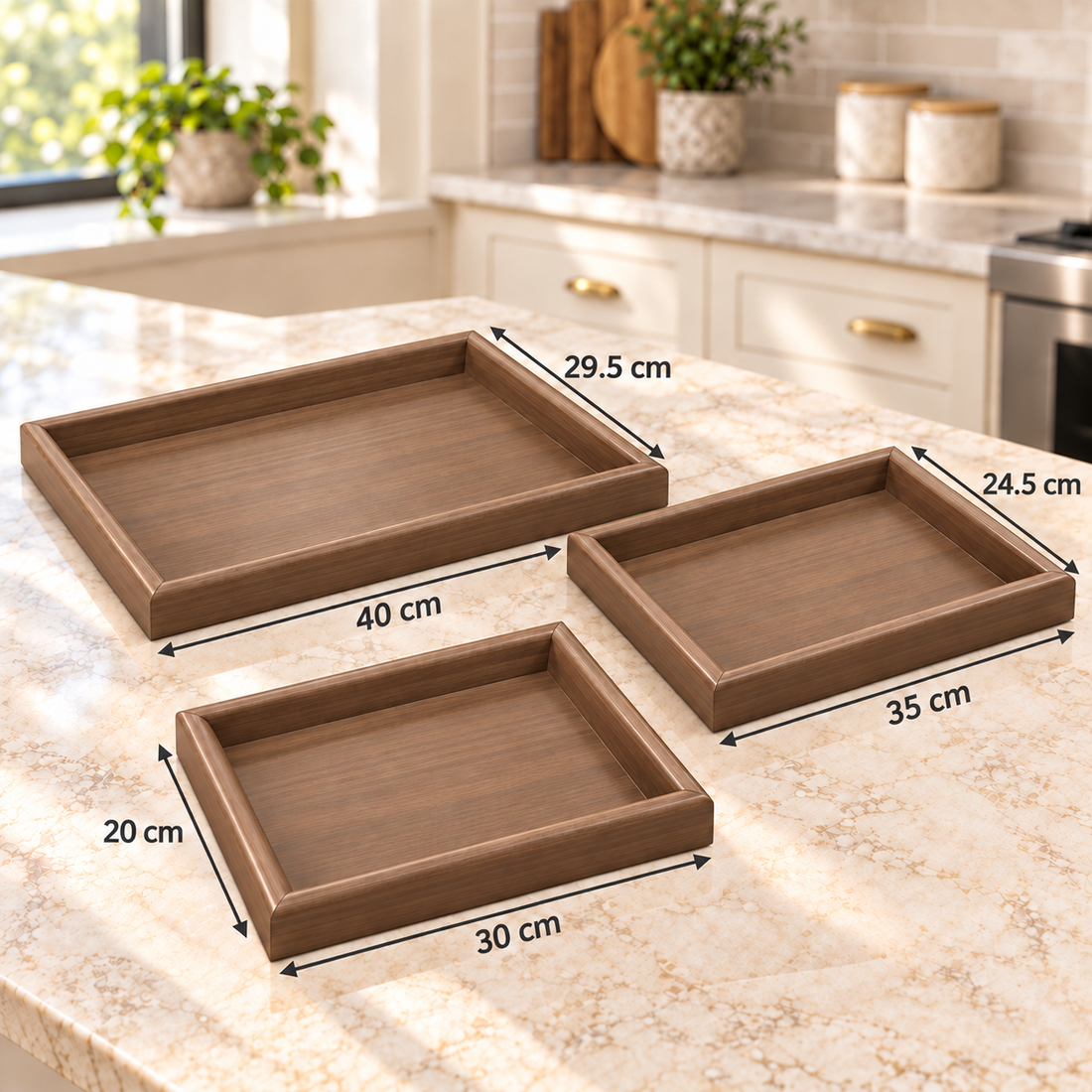 Wood Serving Trays Set of 3